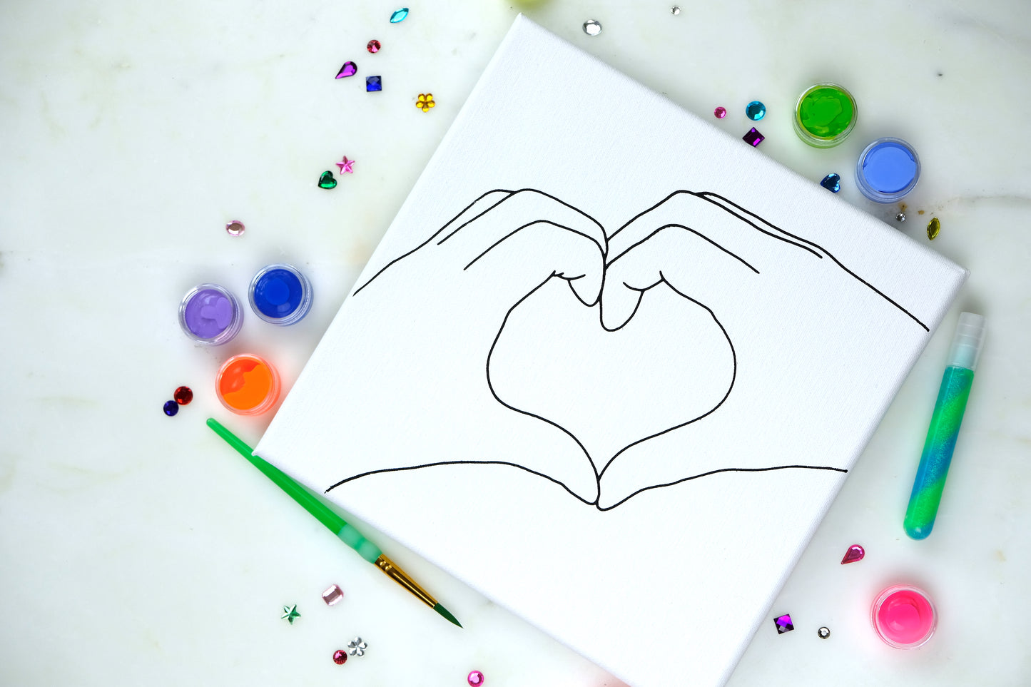 Heart Hands Sparkle Painting Kit