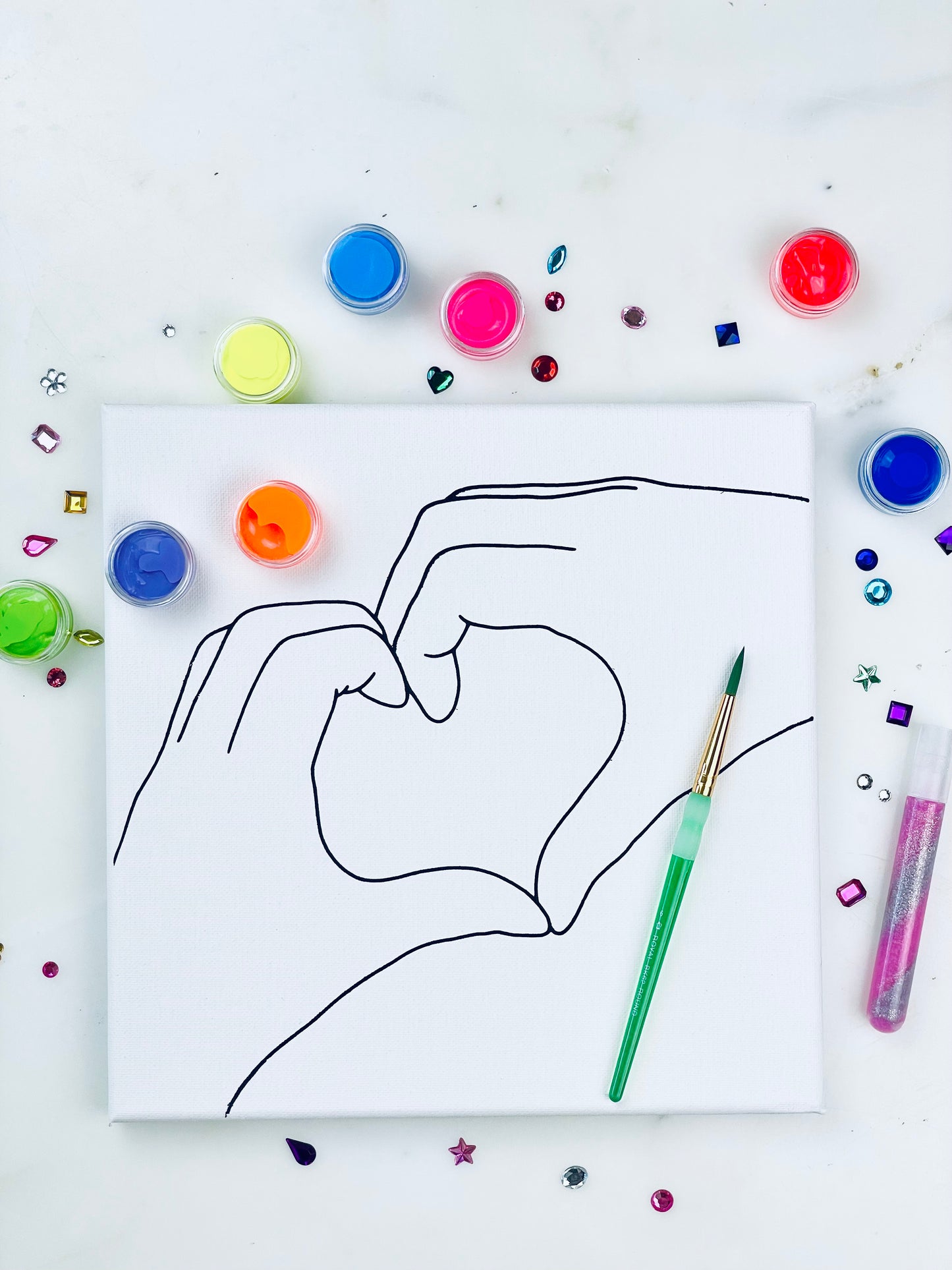 Heart Hands Sparkle Painting Kit