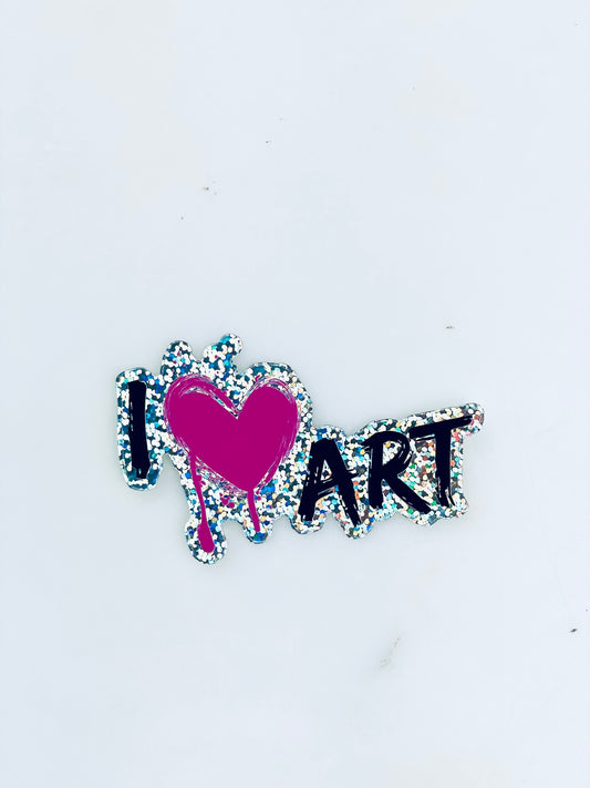 I Heart Art Glitter Sticker
